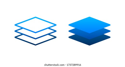 Layers icon, three levels. Vector illustration.