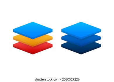 Layers icon, three levels. Vector stock illustration