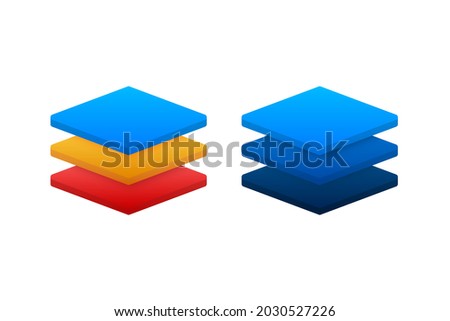 Layers icon, three levels. Vector stock illustration