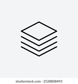 Layers icon in tree different line stroke sizes.