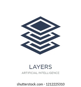 Layers icon. Trendy flat vector Layers icon on white background from Artificial Intelligence, Future Technology collection, vector illustration can be use for web and mobile, eps10