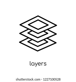 Layers icon. Trendy modern flat linear vector Layers icon on white background from thin line Artificial Intelligence, Future Technology collection, editable outline stroke vector illustration