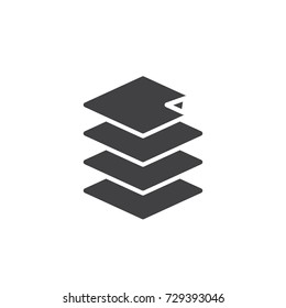 Layers icon vector, filled flat sign, solid pictogram isolated on white. Symbol, logo illustration.