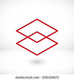 Layers icon vector illustration. Linear symbol with thin outline. The thickness is edited. Minimalist style. Exclusive quality of execution in material design. Line thickness 20 px