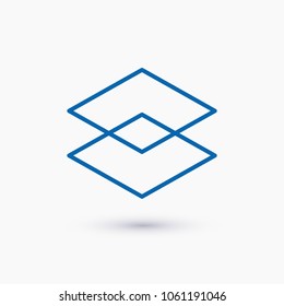 Layers icon vector illustration. Linear symbol with thin outline. The thickness is edited. Minimalist style. Exclusive quality of execution in material design. Line thickness 20 px