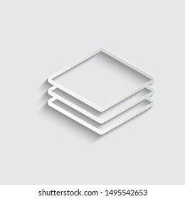  layers icon.  vector symbol of  layers .  paper icon  with shadow 