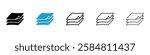 Layers icons collection vectors in black and blue