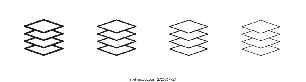 Ebenensymbole im Umriss-, Linien- und Strichstil