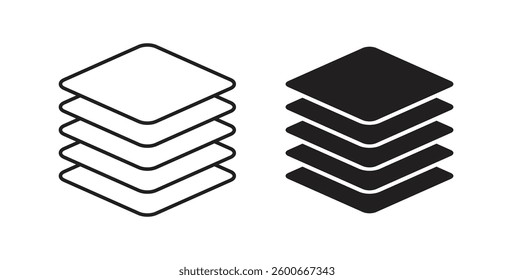 Layers icons graphics set vectors