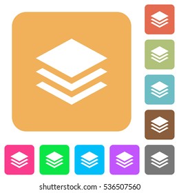 Layers icons on rounded square vivid color backgrounds.