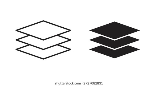 Ebenensymbole festgelegt. Einfache Linienvektorgrafik