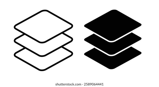 Layers icons thin line illustrations designs