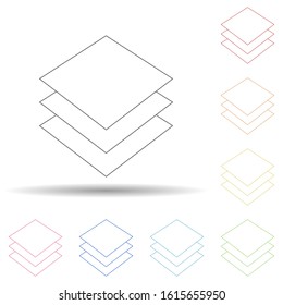 Layers in the illustrator in multi color style icon. Simple thin line, outline vector of programming icons for ui and ux, website or mobile application