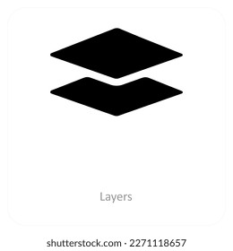layers and interface icon concept
