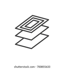 Layers line icon, outline vector sign, linear style pictogram isolated on white. Symbol, logo illustration. Editable stroke. Pixel perfect vector graphics