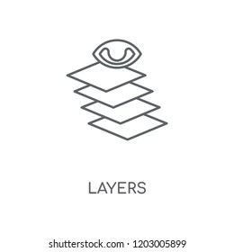 Layers linear icon. Layers concept stroke symbol design. Thin graphic elements vector illustration, outline pattern on a white background, eps 10.