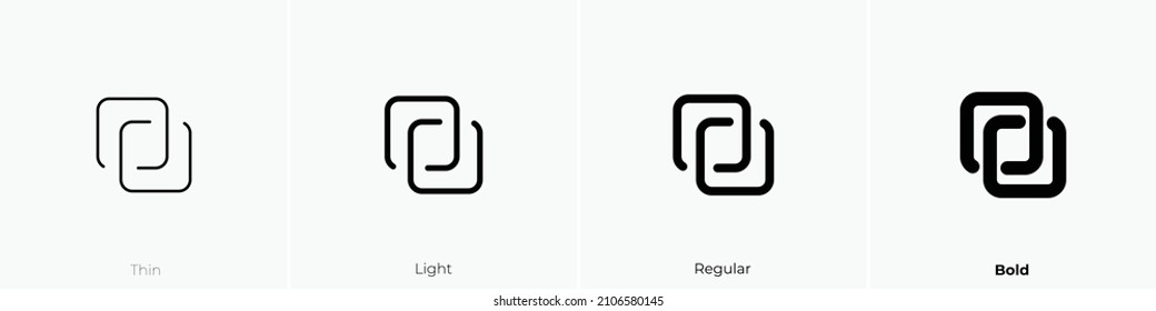 layers linked icon. Thin, Light Regular And Bold style design isolated on white background