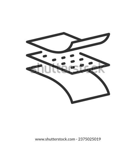 Layers of material, linear icon. Inner layer. Line with editable stroke