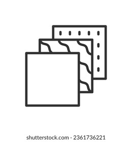 Layers of material, linear icon. Line with editable stroke