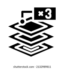layers of napkins glyph icon vector. layers of napkins sign. isolated contour symbol black illustration