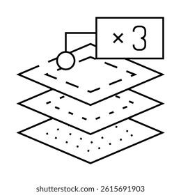 layers of napkins line icon vector. layers of napkins sign. isolated contour symbol black illustration