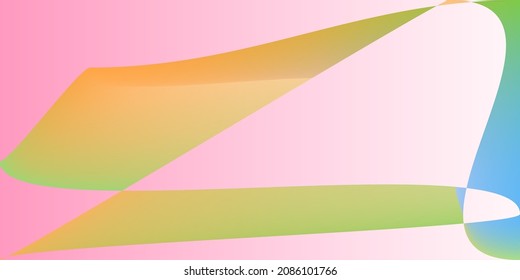 Layers Neon Multicolor Modern Illustration. Pink Minimal Rainbow Dynamic Smooth Surface. Shape Smooth Pastel Fluid Color Gradient Mesh. Psychedelic Technology Digital Futuristic Office Background.