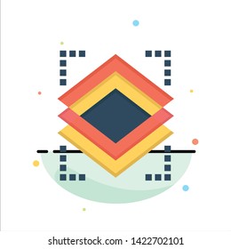 Layers, Object, Layer, Server Abstract Flat Color Icon Template
