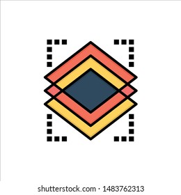 Layers, Object, Layer, Server  Flat Color Icon. Vector icon banner Template