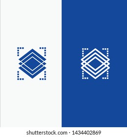 Layers, Object, Layer, Server Line and Glyph Solid icon Blue banner