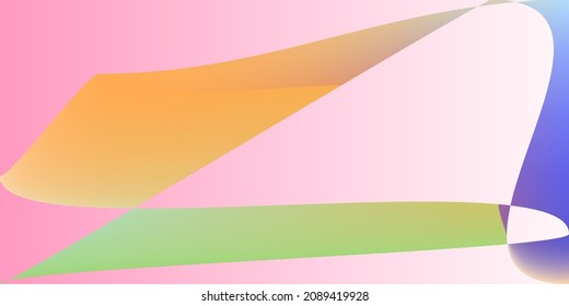 Layers Pastel Neon Psychedelic Horizontal Lines. Technology Minimal Dynamic Futuristic Illustration. Modern Smooth Fluid Digital Trendy Background. Pink Color Shape Rainbow Multicolor Gradient Mesh.