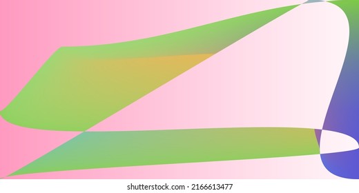 Layers Psychedelic Fluid Technology Illustration. Pastel Smooth Futuristic Dynamic Minimal Gradient Mesh. Shape Neon Color Pink Original Background. Digital Multicolor Rainbow Modern Horizontal Lines.