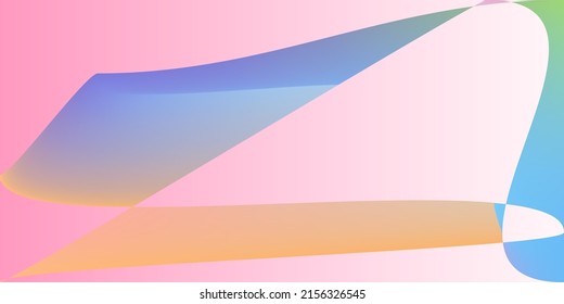 Layers Shape Futuristic Dynamic Horizontal Lines. Psychedelic Color Fluid Smooth Office Background. Modern Multicolor Technology Pink Rainbow Gradient Mesh. Digital Neon Pastel Minimal Illustration.