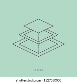 Layers Shape Icon Vector Logo Template Illustration Design.