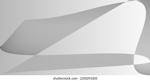 Ilustración Metálica Moderna De Capas Suaves. Fondo de Office dinámico digital de fluidos tecnológicos. Malla de gradiente gris mínimo futurista plateado. Forma Monocromática Gris Líneas horizontales de aluminio.
