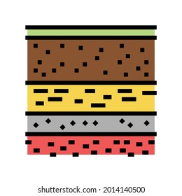layers of soil color icon vector. layers of soil sign. isolated symbol illustration