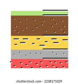 layers of soil color icon vector. layers of soil sign. isolated symbol illustration