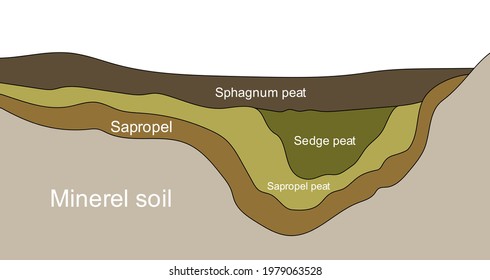 Layers of soil. Hayfork in a pile of substrate. Heap of ground, humus, fertilizer, compost.