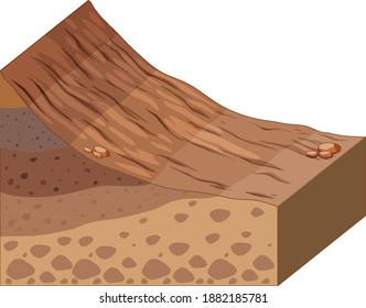 Layers of soil isolated on white background illustration