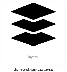 Concepto de iconos de capas y símbolos