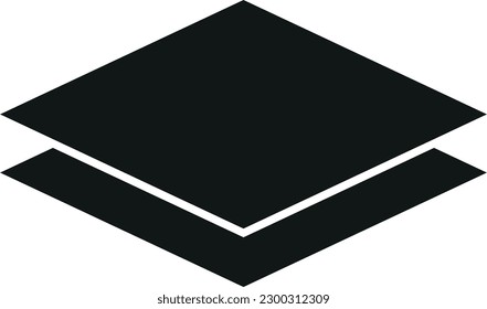 Layers symbol vector illustration. Stacked sheets of paper. Layer organization simple icon.