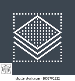 Layers Thin Line Vector Icon Isolated on the Black Background.