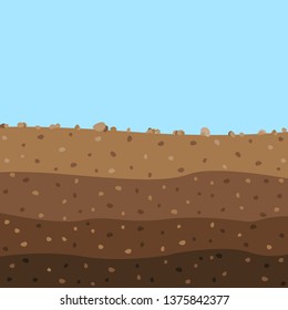 layers of the underground illustration. layers earth vector eps10. seamless ground surface design