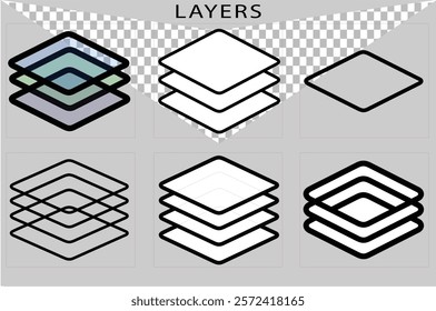 Layers vector editable design illustration for ui, ux, design social media   and graphics resource