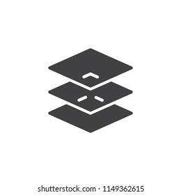 Layers vector icon. filled flat sign for mobile concept and web design. Square layers simple solid icon. Symbol, logo illustration. Pixel perfect vector graphics