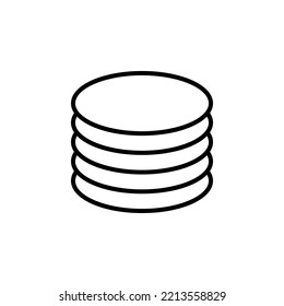 Layers Vector Icon. Five Layers. Vector sign in simple style isolated on white background.