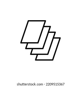 Layers Vector Icon. Four Levels. Vector sign in simple style isolated on white background.