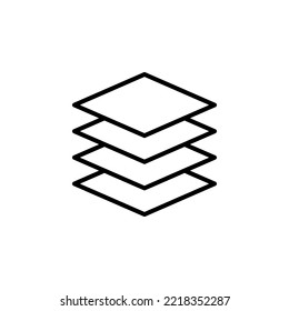 Layers Vector Icon. Four Levels. Vector sign in simple style isolated on white background.