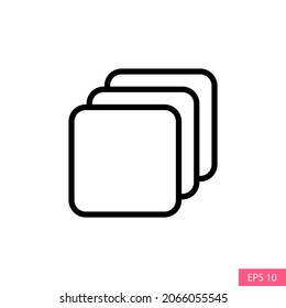 Layers vector icon in line style design for website design, app, UI, isolated on white background. Categories outline symbol. Editable stroke. EPS 10 vector illustration.