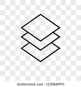 Layers vector icon on transparent background, Layers icon