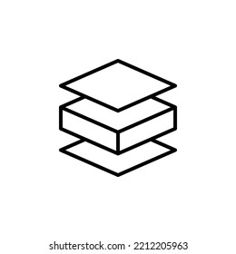 Layers Vector Icon. Three Levels. Vector sign in simple style isolated on white background.